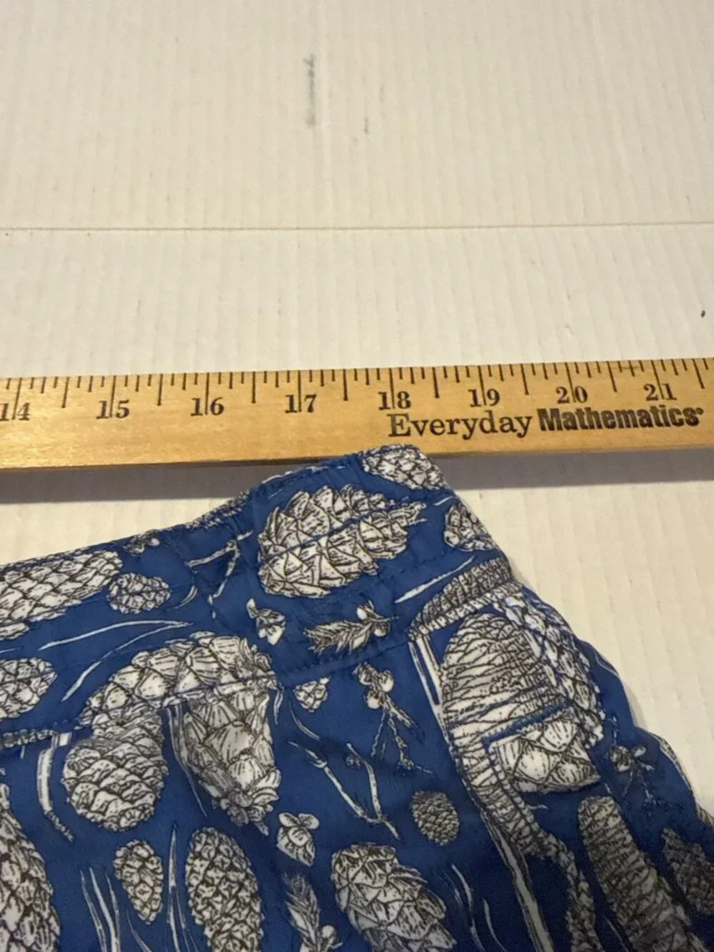 Ocean Pacific Swimming Trunks Blue and White Pine Cone Size 2XL